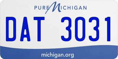 MI license plate DAT3031