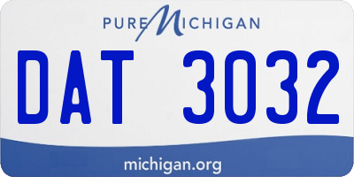 MI license plate DAT3032