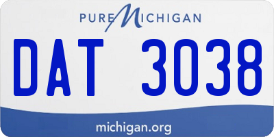 MI license plate DAT3038