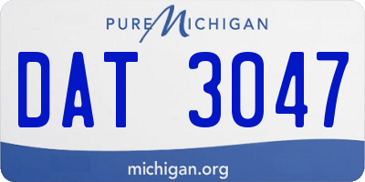 MI license plate DAT3047