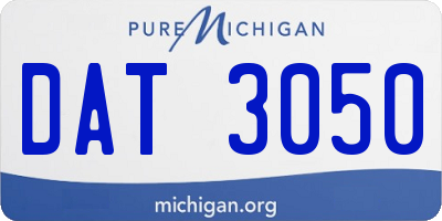 MI license plate DAT3050