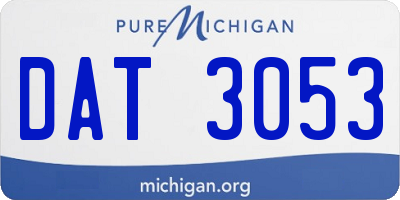 MI license plate DAT3053