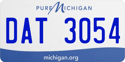 MI license plate DAT3054