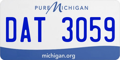 MI license plate DAT3059