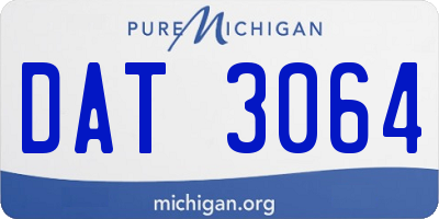 MI license plate DAT3064