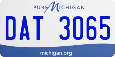 MI license plate DAT3065