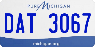 MI license plate DAT3067