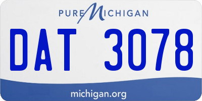 MI license plate DAT3078