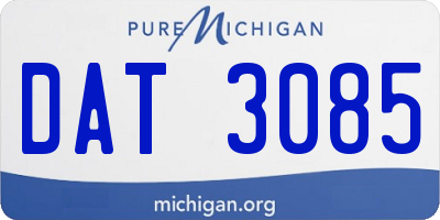 MI license plate DAT3085