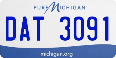 MI license plate DAT3091