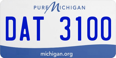 MI license plate DAT3100