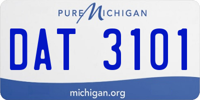 MI license plate DAT3101