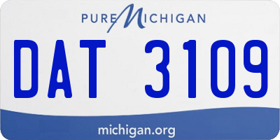 MI license plate DAT3109