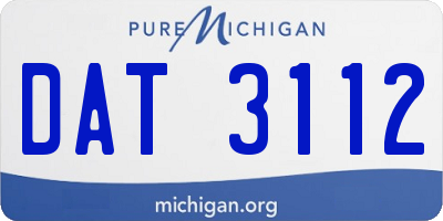 MI license plate DAT3112