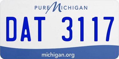 MI license plate DAT3117