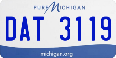 MI license plate DAT3119