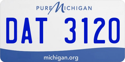 MI license plate DAT3120