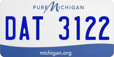 MI license plate DAT3122