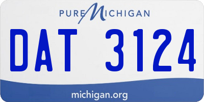 MI license plate DAT3124
