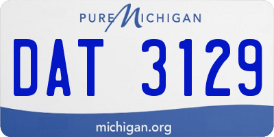 MI license plate DAT3129