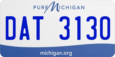 MI license plate DAT3130