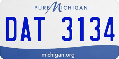 MI license plate DAT3134