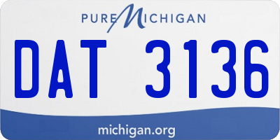 MI license plate DAT3136