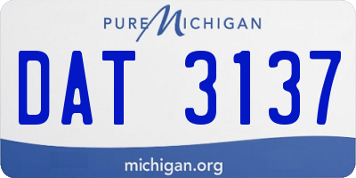 MI license plate DAT3137