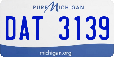 MI license plate DAT3139
