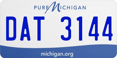 MI license plate DAT3144