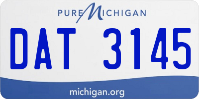 MI license plate DAT3145