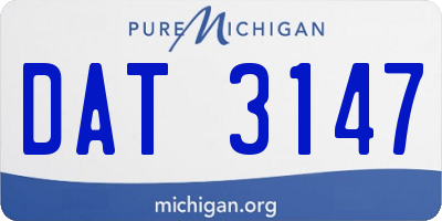 MI license plate DAT3147