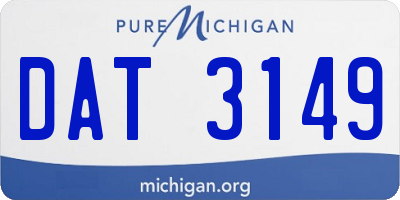MI license plate DAT3149