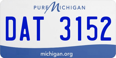 MI license plate DAT3152