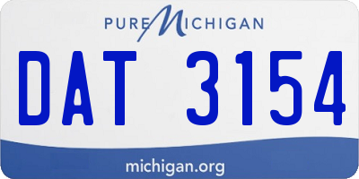 MI license plate DAT3154