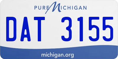 MI license plate DAT3155