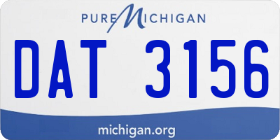 MI license plate DAT3156