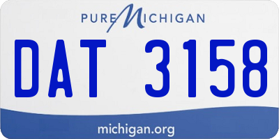 MI license plate DAT3158