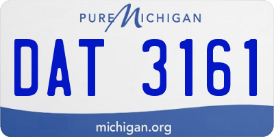 MI license plate DAT3161
