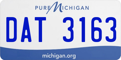 MI license plate DAT3163