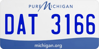 MI license plate DAT3166