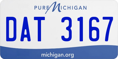 MI license plate DAT3167