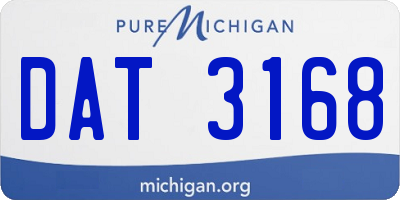 MI license plate DAT3168