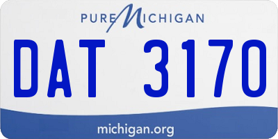 MI license plate DAT3170