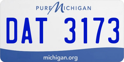 MI license plate DAT3173
