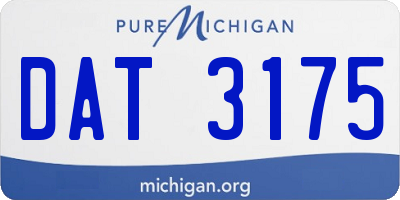 MI license plate DAT3175