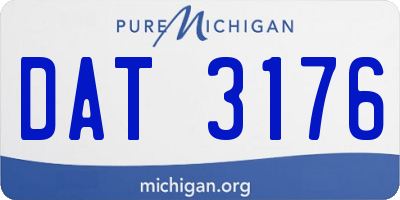 MI license plate DAT3176