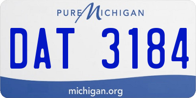 MI license plate DAT3184