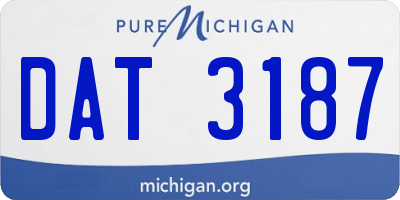 MI license plate DAT3187