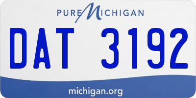MI license plate DAT3192